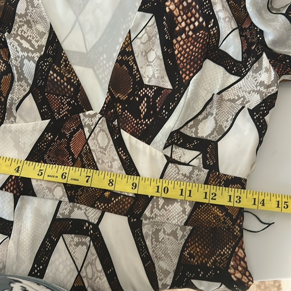 £268 NWT Reiss Loren Snake Print Plunge Maxi Dress Brown US 4 - Picture 9 of 16
